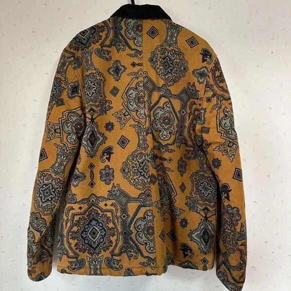 Carhartt Wip Paisley Tapestry Design Print Michigan Coat Jacket - Picture 3 of 12